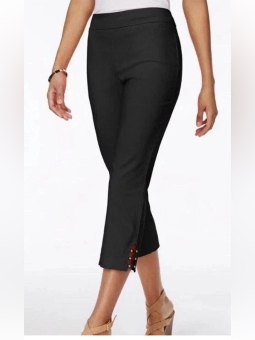 JM Collection Capri Pants Black Size Petite Small PS. SP